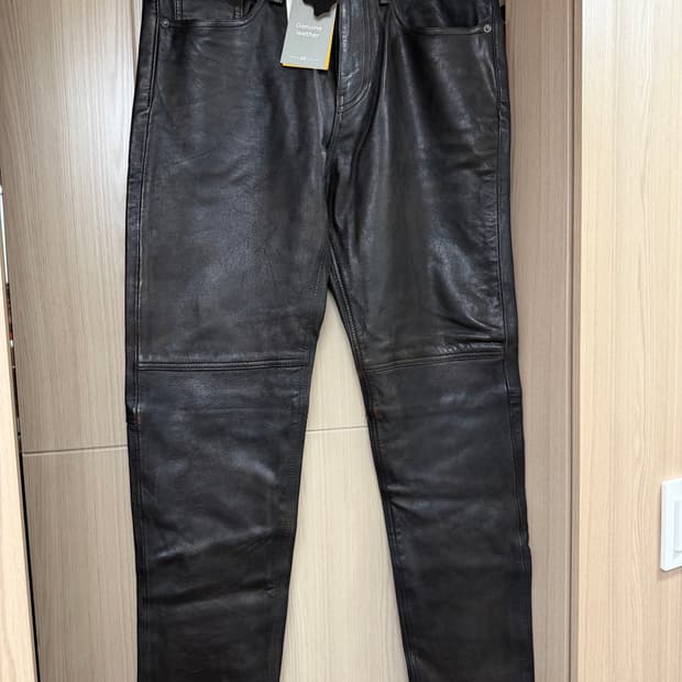 H&M 에디션 리얼 레더 바이커 팬츠