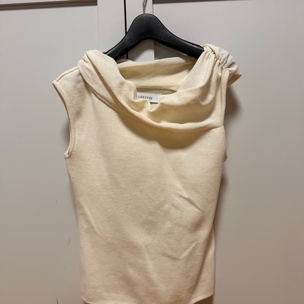 Loeuvre-cream one shoulder top