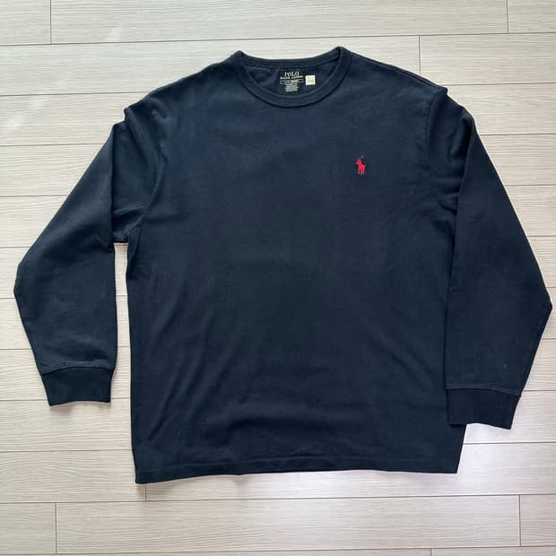 폴로 크루넥 티셔츠 블랙