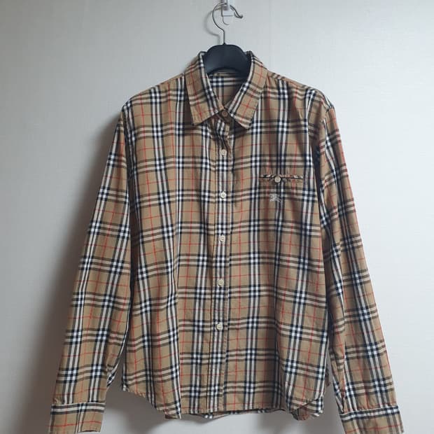 버버리 런던 노바체크 코튼 셔츠 S