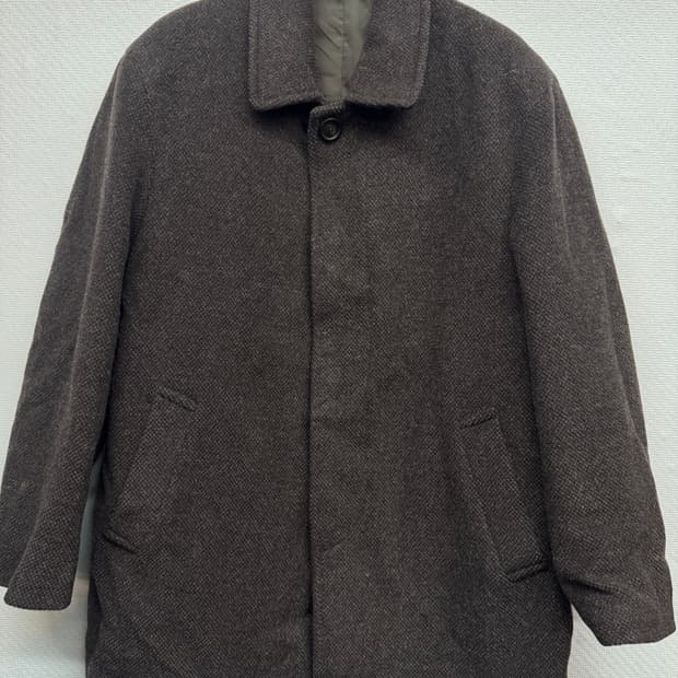 입생로랑 로고자수 다크브라운 울 코트 95(L)