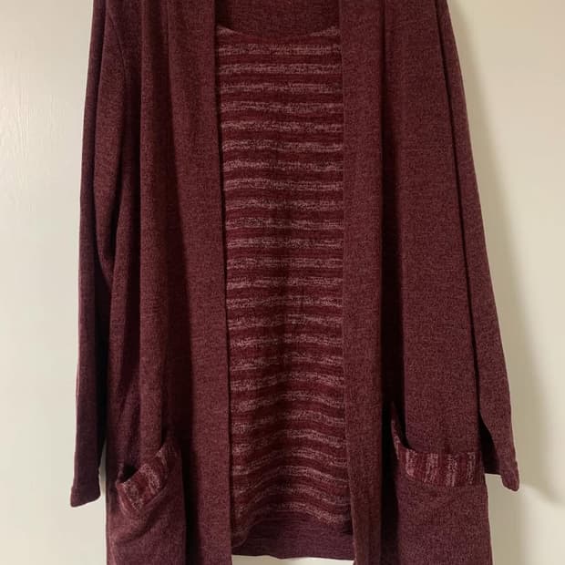 Vintage stripe open long sleeve