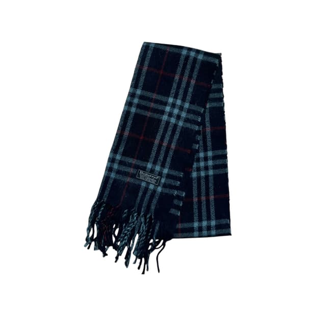 버버리 노바체크 네이비 램스울 머플러