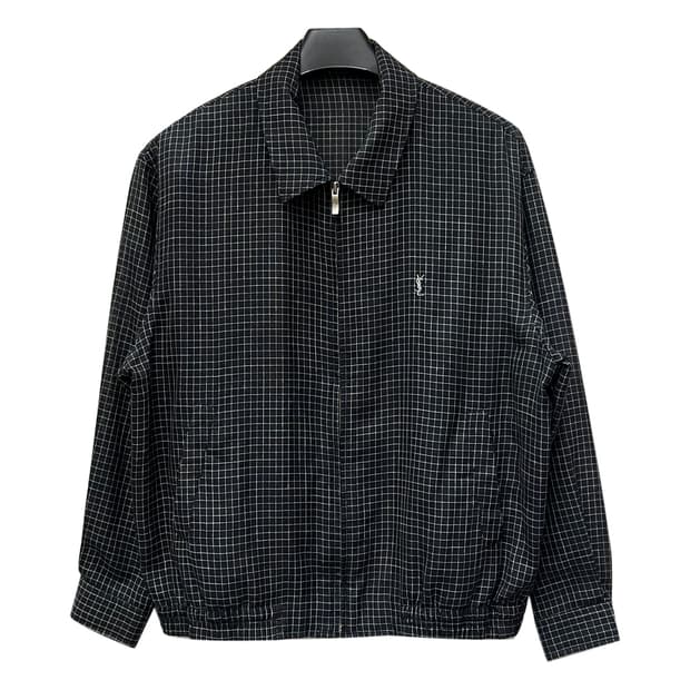 YSL 입생로랑 체크 블루종 자켓 105
