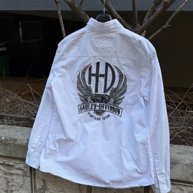 00s 할리 데이비슨 화이트 셔츠