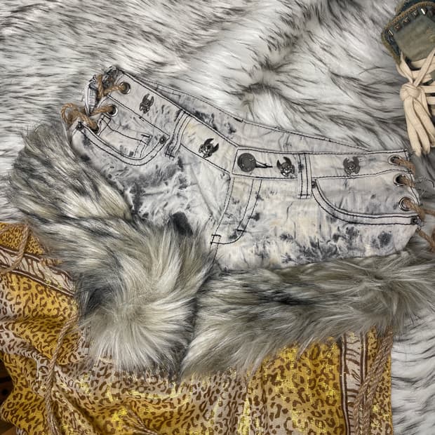 빈티지 커스텀 로우라이즈 퍼팬츠 쇼츠