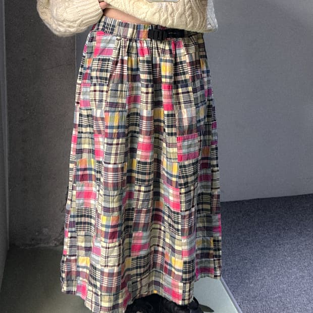 old bettys check patchwork skirt