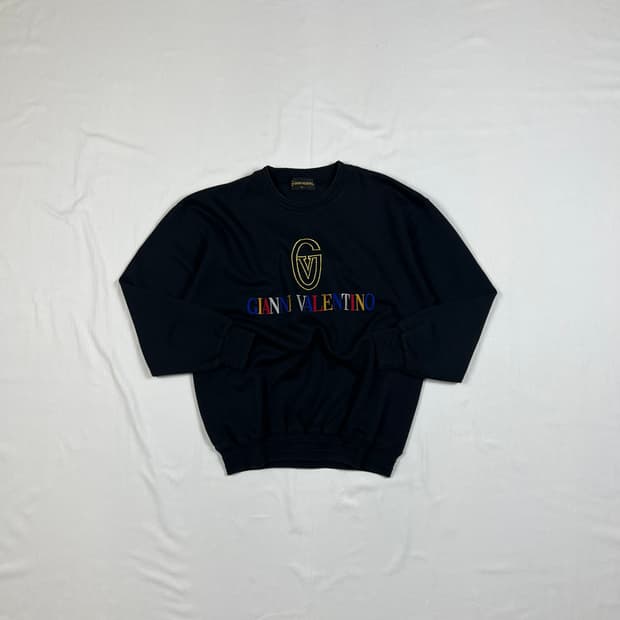 90‘s 지아니 발렌티노 valentino 멀티컬러 로고 맨투맨