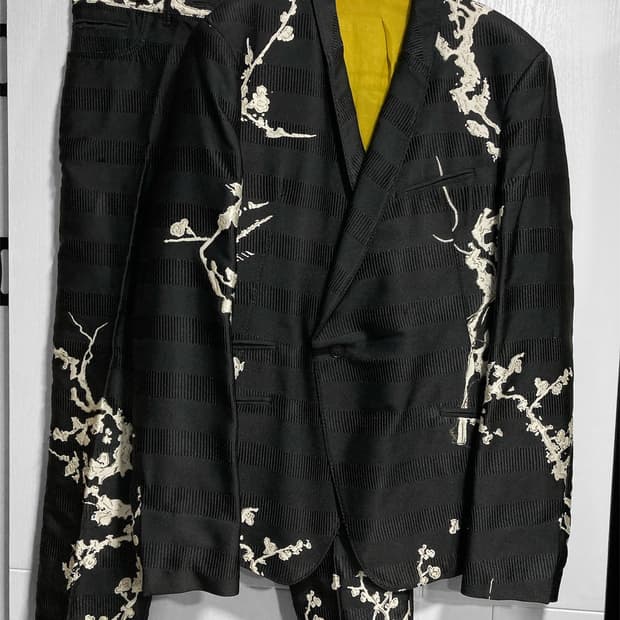 18AW 하이더 아커만 실크 자수 수트