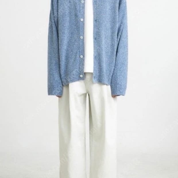 유스 youth 니트 카라 가디건 블루