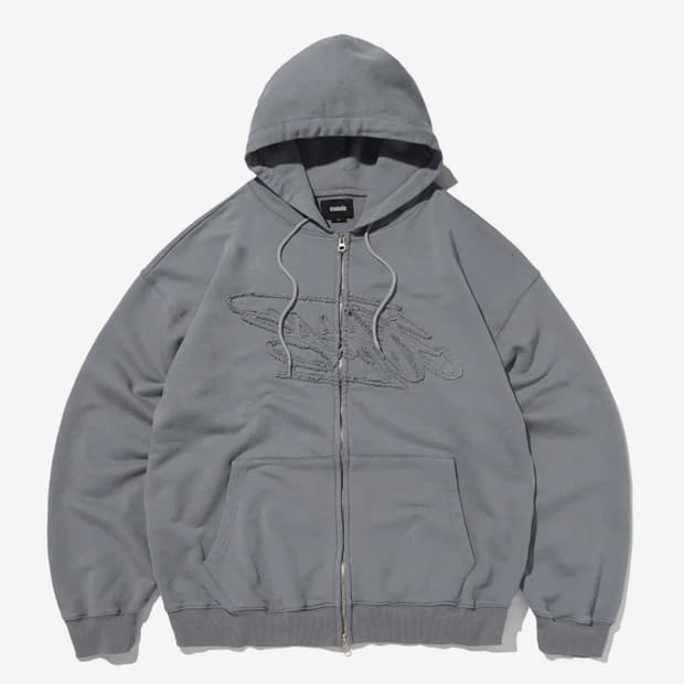 (새상품)LOOSE SUADE HOOD ZIP UP [BLUE GRAY]