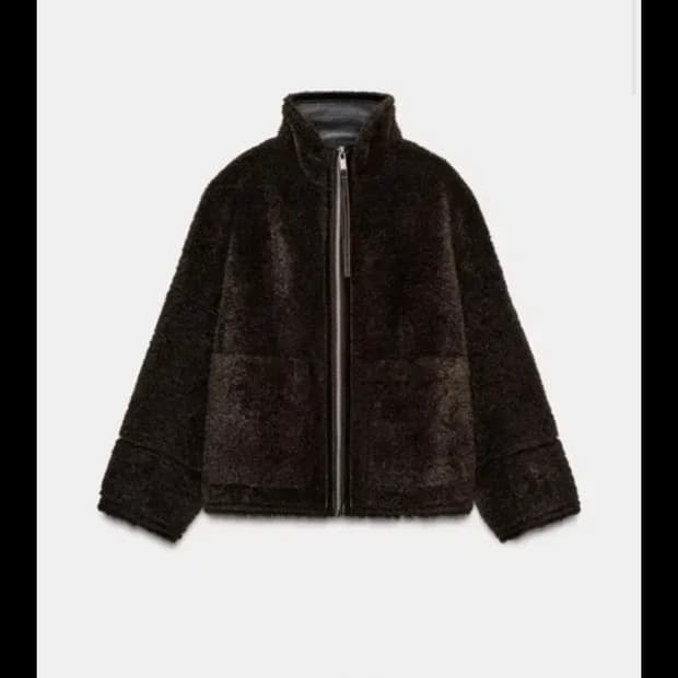 자라 zw컬렉션 양면 시어링 자켓 xs