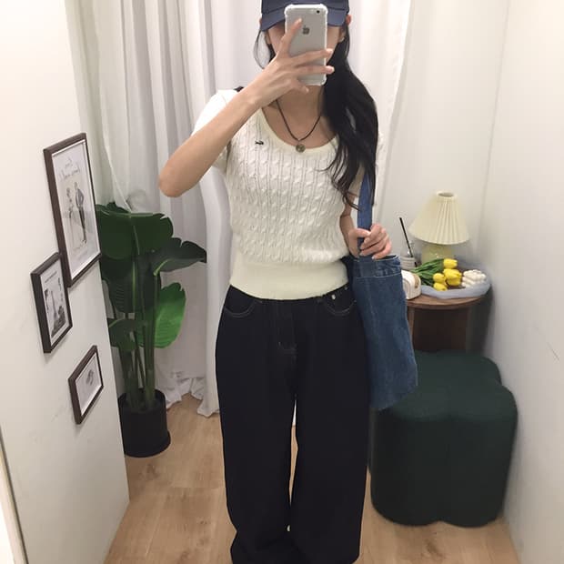 여성 라코스테 U넥 반팔니트 95