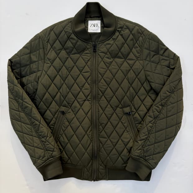 자라 카키 퀄팅 자켓