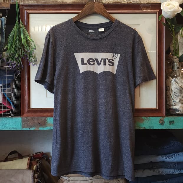 00s 리바이스 빈티지 티셔츠 프린팅 티셔츠 오트밀 그레이 배트윙 m