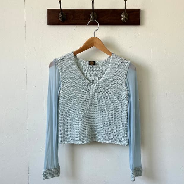 Gettone 스카이블루 니트 탑