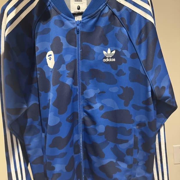 아디다스 x 베이프 트랙탑 져지 블루