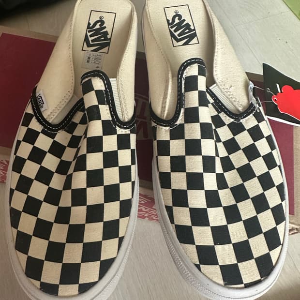 반스 슬립온 체커보드 뮬 새상품