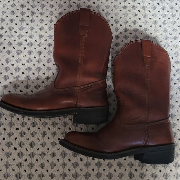 통가죽 여성 웨스턴 부츠 225(5.5)