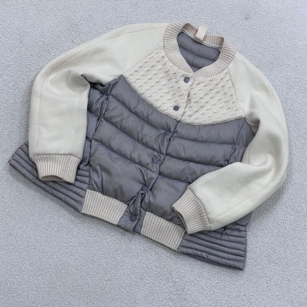 44 오즈세컨 니트 경량패딩 가디건 0407E2