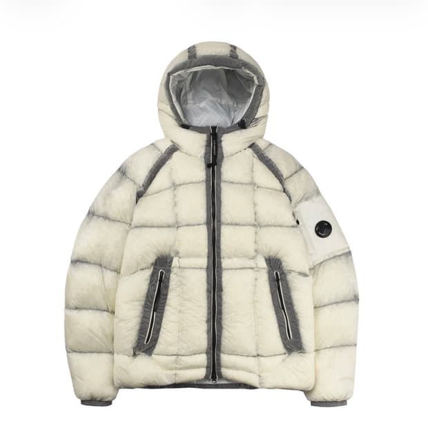 C.P. 컴퍼니 D.D. 쉘 후드 다운 자켓 거즈 화이트 - 25FW