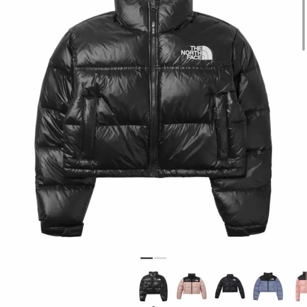 노스페이스 눕시 크롭 패딩 m