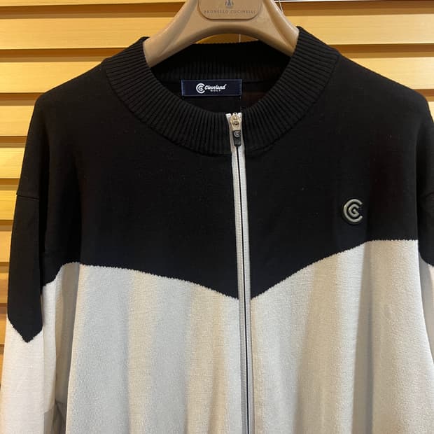 클리브랜드 남성 그레이 골프집업점퍼 니트가디건