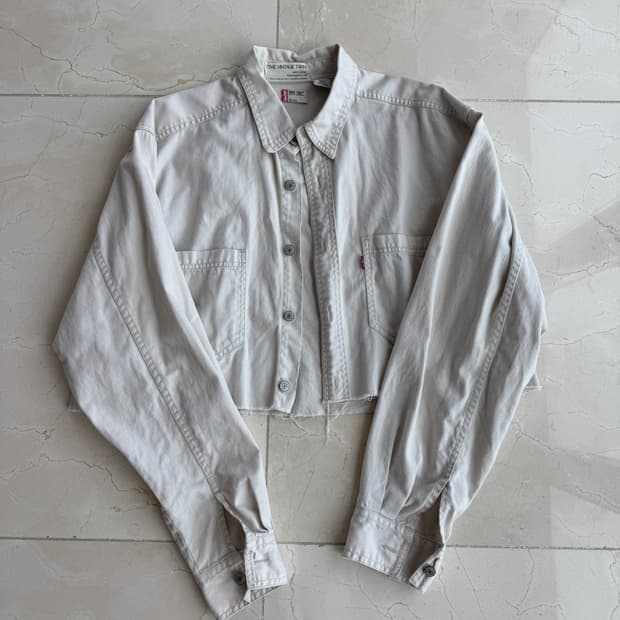 빈티지 트윈 리바이스 크롭 자켓형 셔츠 S-M