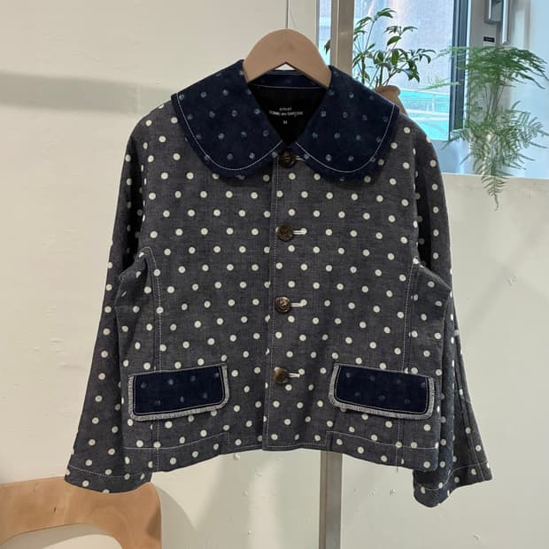 꼼데가르송 트리콧 도트 데님 자켓