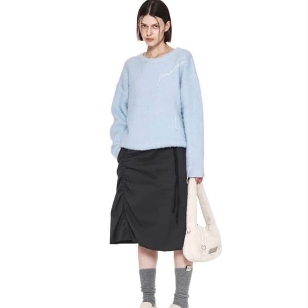 마뗑킴 BLACK POINT PUFF SKIRT
