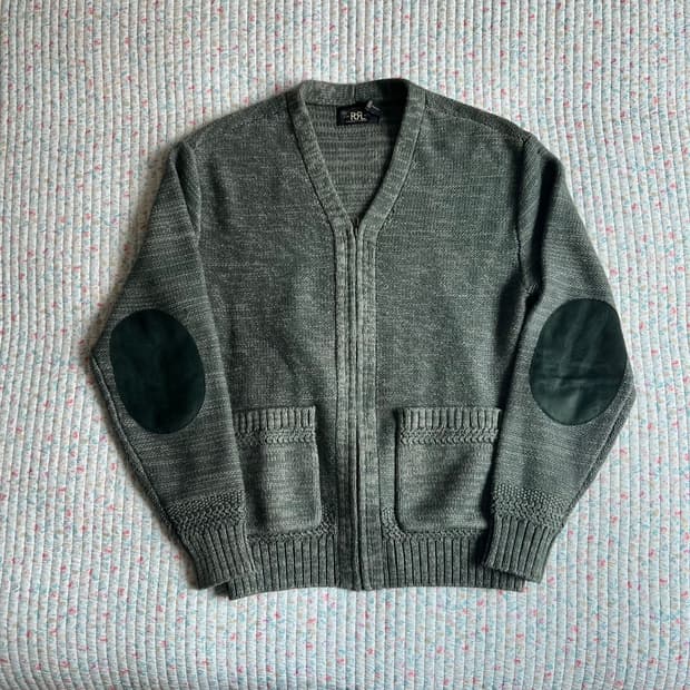 RRL 더블알엘 24 FW 스웨이드 엘보 패치 지퍼 가디건 S