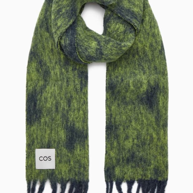 COS 프린티드 알파카 블렌드 스카프 그린