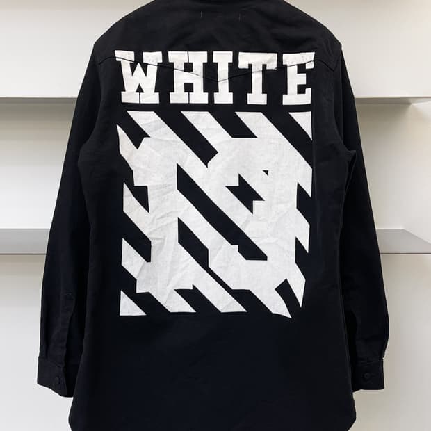 오프화이트 14ss 애로우 프린티드 데님 셔츠