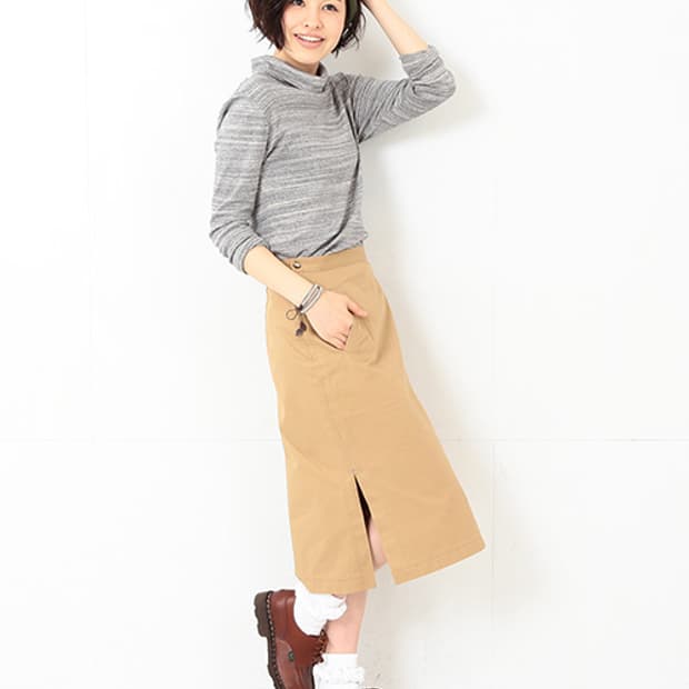 빔즈보이 BEAMS BOY 치노 슬릿 스커트