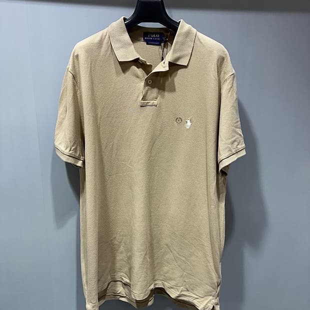 (정품/새상품) 폴로 랄프로렌 남성 베이지 커스텀 슬림핏 폴로셔츠