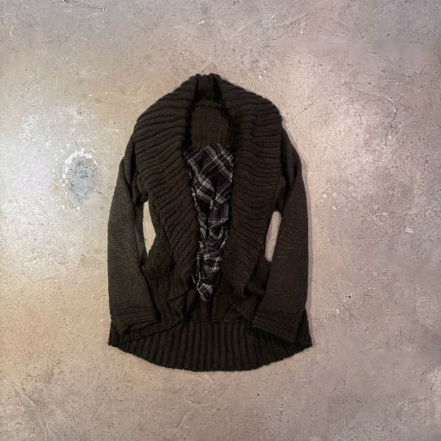 브라운 오픈 가디건