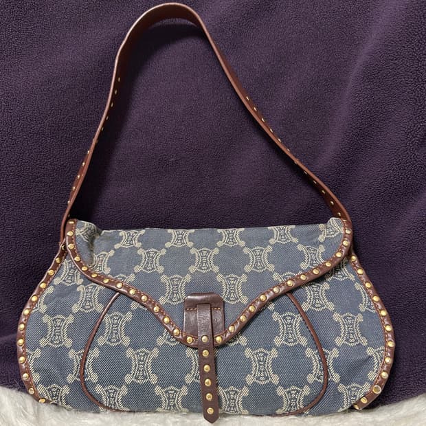 빈티지 셀린느 마카담 데님 숄더백