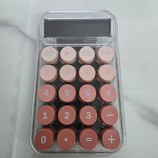 스노우피크 투명 핑크 계산기