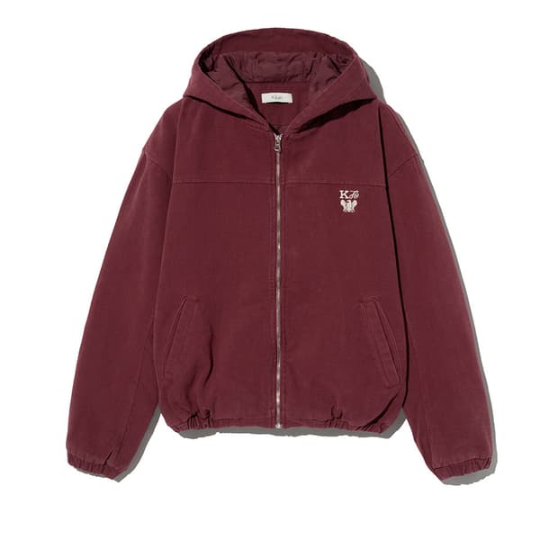 Kijun 기준 후디드 점퍼 버건디