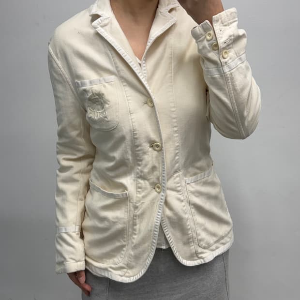 [M] 폴로 린넨 파이핑 자켓