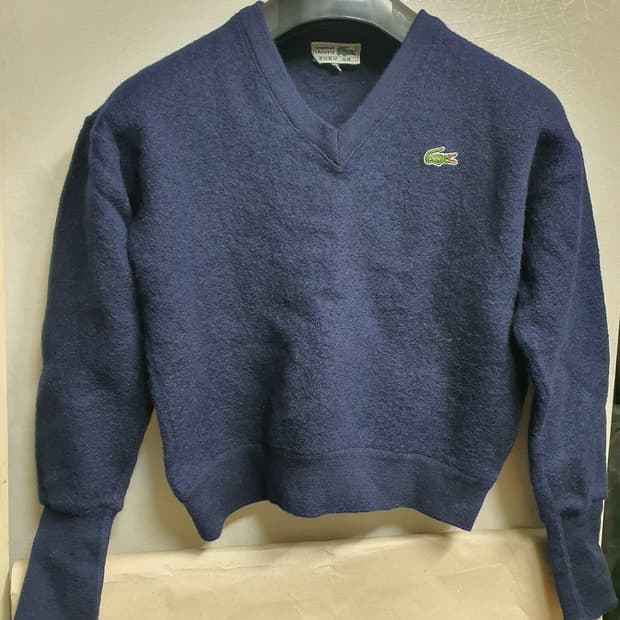 라코스테 클래식 여성 울 크롭 스웨터 XS