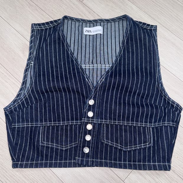 자라 크롭 데님 베스트