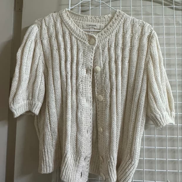 vintage knit cardigan white
