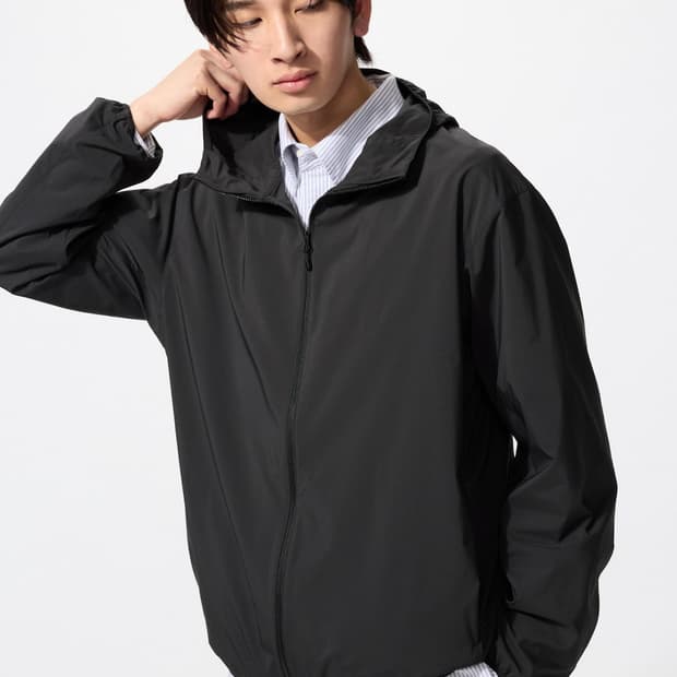 [S] 유니클로 포켓더블 uv 파카 바람막이 블랙