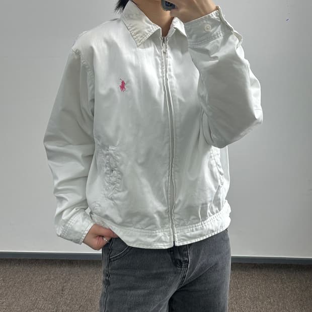 Polo 폴로 스포츠 핑크포니 화이트 코튼 자켓