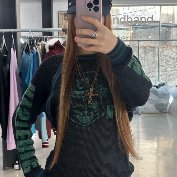 히스테릭글래머 캣 스펠아웃 크루넥 매쉬맨투맨