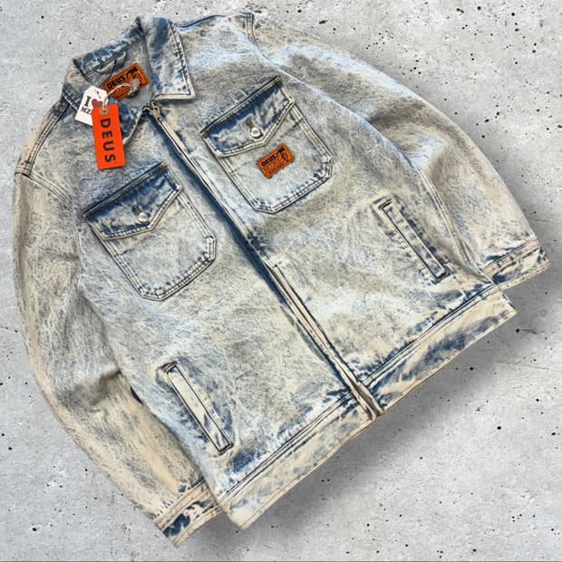[L] 데우스 데님 워크 자켓 아이스 스톤워싱 D495