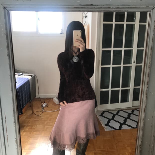 vintage brown fur top