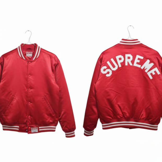 슈프림 미첼 & 네스 사틴 바시티 자켓 레드 - 24FW
