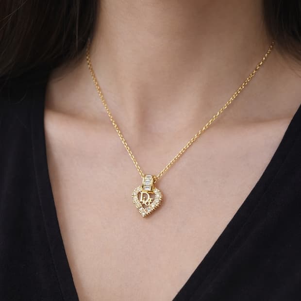 디올 빈티지 하트 펜던트 목걸이ෆ